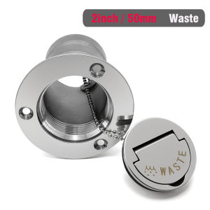 RYSJM | 38mm(1.5inch) 50mm(2.0inch) Deck Filler Caps Stainless Steel Deck Filler Keyless Cap GAS DIESEL FUEL WASTE LOGO for Marine Boat
