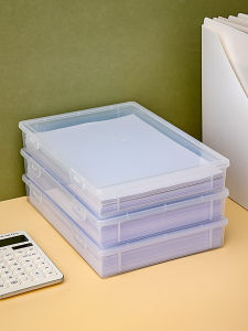 Transparent Plastic File Storage Box Office Paper Data File Box A3 A4 Document Organizer Desktop Storage Container