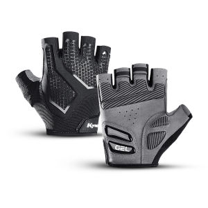 ฤดูร้อนครึ่งนิ้วMTBขี่จักรยานถุงมือซิลิโคนเหลวสีดําShock-Absorbing Breathableสวมใส่กีฬาจักรยานฟิตเนสถุงมือ