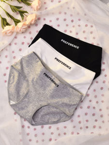 Ccaquick Neutral Sports Style Pure Cotton Underwear Womens Letters Print Plaid Breathable Heroic Bearing Girly Style Briefs