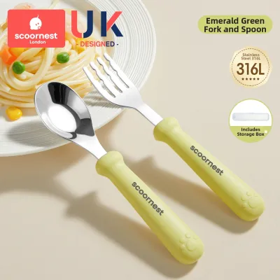 Long Handle Stainless Steel Baby Spoon for Independent Feeding Childrens Cutlery Baby Feeding Utensils 316L Steel Spoon