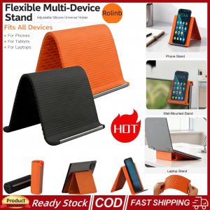 【Local Seller】 New  Portable Foldable Silicone Aluminum Phone Stand Flexible Bendable Silicone Desktop Tablet Laptop Stand Universal Multi-Angle Adjustable Phone Holder KEBIDU