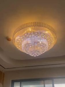 Đèn Mâm Pha Lê Ốp Trần Kích Thước Lớn Sang Trọng Hiện Đại Đổi Màu 3 Chế Độ Sáng Đẹp Mắt - Bảo Hành 5 Năm