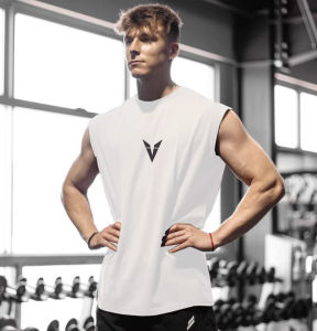 Mens Summer Sport Vest Running Training Sleeveless T-shirt Breathable Moisture-wicking Loose Fitness Clothing Quick-drying