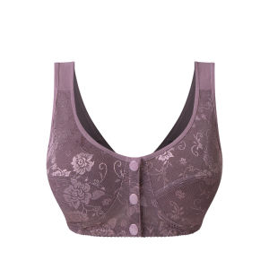 Summer Thin Vest Style Bra for Middle-Aged And Elderly Women Front Buckle Design No Steel Ring Large Size Comfortable Underwear