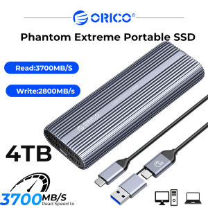 ORICO 3700MB/s Extreme Portable SSD External Solid State Drive 4TB 2TB 1TB Type- C Aluminum Alloy PSSD Built-in Cooling Fan