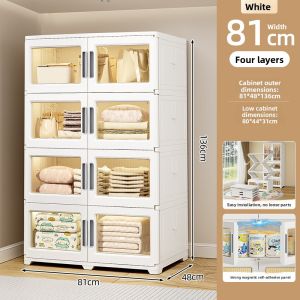 Jeko Baby Closet Thickened Bedroom Clothing Storage Cabinet Simple Installation Free Wardrobe Organizer for Childrens Clothes