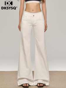 Low Waist Flared Jeans Womens Fleece Lined Bootcut Pants Casual Style mid Stretch Slimming Effect Floor Length Trousers