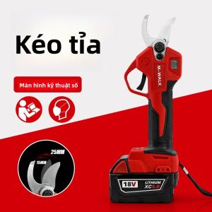 M-WALK 25mm Kéo Cắt Tỉa Điện Không Chổi Than Máy Cắt Vườn Không Dây Cho Máy Cắt Cây Ăn Quả Bằng Thép Carbon Dùng Pin Milwaukee 18V