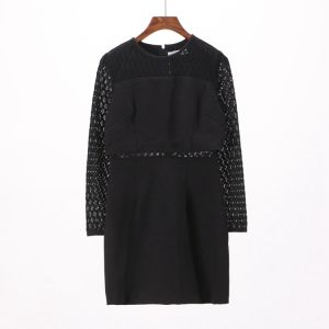 Đầm Dài Tay Nối Dài Giảm Giá Thương Hiệu Mùa Thu Mới Dáng Ôm Vừa Vặn Cho Nữ Đầm Công Sở Cổ Tròn Thường Ngày