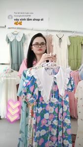 Váy bầu thời trang thiết kế chất đũi von hàn hạt nổi freesize từ 45 đến 70kg