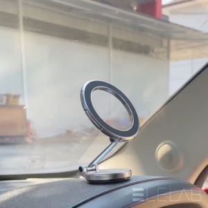 ELELAB ที่วางโทรศัพท์ในรถยนต์ Magsafe หมุนได้ 180° พับเก็บได้ โลหะผสมสังกะสี ยึดแน่น ทนทาน เหมาะสำหรับคอนโซลและกระจก