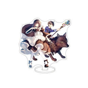 Bandai | 16CM The Demon Sword Master Anime Acrylic Stand Leonis Death Magnus Cos Hình Trang Trí Sưu Tập Quà Tặng Cho Người Hâm Mộ