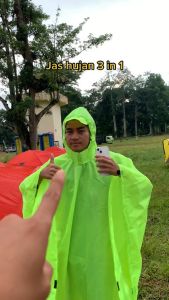 Jas Hujan Ponco 3 in 1 Multifungsi Matras Flysheet Bivak Waterproof - Raincoat Ponco Jumbo Outdoor Waterproof 3in1 Dewasa