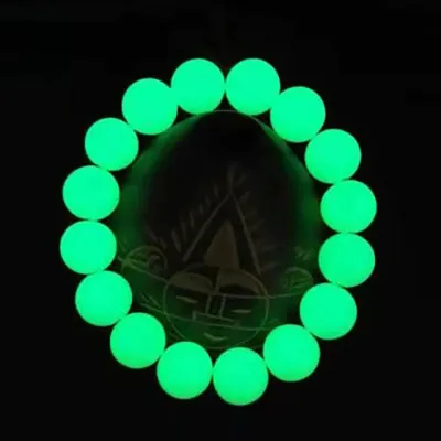 Luminous Fluorescent Stone Bracelet Unisex Student Night Pearl String Crystal Glowing Jade Bead Buddhist Prayer Beads Jewelry