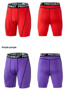 Mens Sporty Tight Shorts Quick Dry Elastic Fitness Running Basketball Training Swimming Pants Breathable mid Waist Five Inch