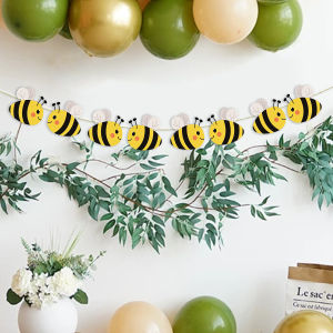 Bumble Bee Banner Honey Bee Garland Bunting for Bee Themed Party Gender Reveal Birthday Party Decorations Props