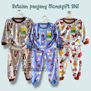 SETELAN PIYAMA PANJANG TIDUR ANAK MOMSGIFT JUNIOR SNI USIA 0-4 TAHUN