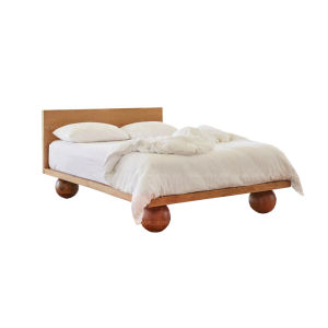 NongHouse | Scandinavian Wabi-Sabi Style Solid Wood Double Bed