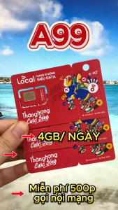( Sẵn 1 Tháng Đầu Miễn Phí )  SIM MOBI LOCAL A119 - 6GB/NGÀY Data Tốc Độ Cao Thả ga Xem Phim Nghe Nhạc Lượt Mạng Miễn Phí Nghe Gọi - BẢO HÀNH 1 ĐỔI 1 từ MƯỜNG THANH ROYAL - FREESHIP - CHƯA KÍCH HOẠT