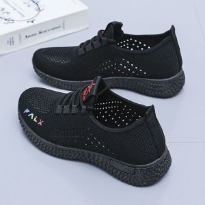Womens Summer Flat Bottom Sandals Comfortable Anti-slip Fashionable Korean Style Hollow out Mesh Slip-On Casual Shoes