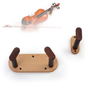 Solid Beech Walnut Wood Split Type Horizontal Guitar Hanger Hook for Violin / Guitar / Bass / Ukulele Wall Mount Display Holder
