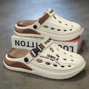 Youth Trendy EVA Material Slippers Anti-Slip Comfortable Outdoor Summer Sports Beach Sandals Mens Half Slippers Breathable