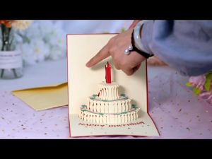 🔥SG 🔥 VA* 3D Pop Up Happy Birthday Greeting Cards Cake Postcards Invitations with Envelope