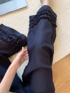 Loose Wide Leg Casual Pants Womens Autumn Winter New Style Large Size Fat MM Casual Trousers Korean Style High Waist Elastic Waistband