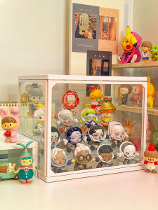 Transparent Glass Display Stand Storage Organizer for Figurines Collectibles Dustproof Cabinet Display Shelf Storage Box