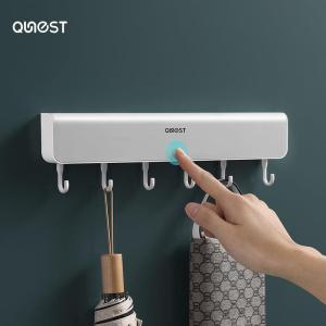 No-Drill Doorway Key Holder Wall-Mounted Hook Clothes Hanger Storage Organizer Elegant New Chinese Style ABS Material