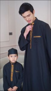 ชุดโต๊ปผู้ชาย มูลความยาว ลายปักทองพรีเมี่ยม ผ้าดีใส่สบาย แบบโต๊บปากี โต๊บดูไบสูงเท่ เหมาะสำหรับ AD86 วาริสมูลิม