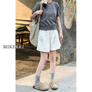 High Waist A-Line Wide Leg Casual Shorts Womens plus Size Summer New Style Slimming Pear Shape Body Cotton Comfortable Shorts