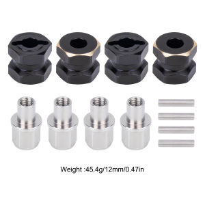 4Pcs Brass 12MM Wheel Hex Extended Adapter Combiner 12/15/17/20/25MM for 1/10 RC Crawler Car Axial SCX10 D90 Upgrade Parts