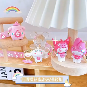 Sanrio Sakura Keychain Cute Cartoon Key Ring Bag Accessories Decoration Gift