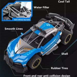 GBABY Bugatti High Speed Lighting Spray RC Car  - Remote Control 1:12 Scale Powerful Rubber Tire Racing Drift Toys Mainan Kereta Kawalan Jauh Long Lasting Battery Colourful Cool Mist Simulation Of Tail Smoke Exhaust