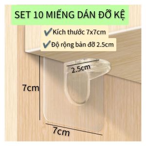 set 10 miếng dán đỡ kệ tủ Khung tranh keo acrylic bám dính mạnh