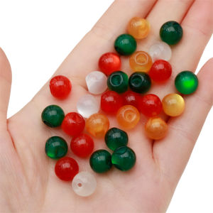 10pcs 10mm Resin Imitation Cat Eye Oblique Hole Round Beads For Handmade Bracelet Necklace Earring Keychain DIY Craft Jewelry Making