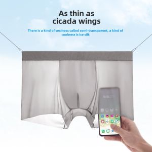 Cafeekoaia Ice Silk Seamless Men Underwear Breathable Pure Cotton Inner Boxers Thin Cool Feeling Boxer Briefs