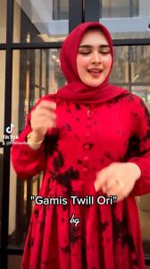 GAMIS TWILL BG COLLECTION MOTIF RED VELVET "READY STOK SIAP KIRIM " S M L XL JUMBO " GTF