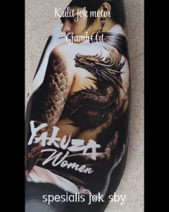 Kulit Jok Motor GambArt + Jahit Kepala