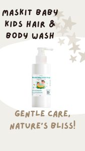 Maskit Baby Kids Hair & Body Wash Sabun Shampoo Bayi | Sabun Mandian Bayi – 250 ml