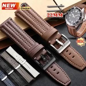 22mm Handmade Stitching Strap Smartwatch Leather Woemn Men Vintage Wristband for Seiko Bracelet for Rolex Solid Pin Buckle Band