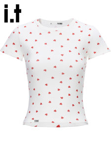 izzue | Heart and Polka Dot White T-Shirt
