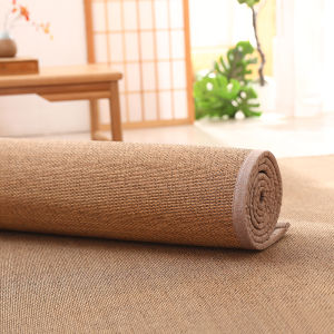 Japanese Style Woven Bamboo Carpet for Balcony Window Seat Tatami Mat Living Room Bedroom Handmade Stripe Pattern Floor Rug