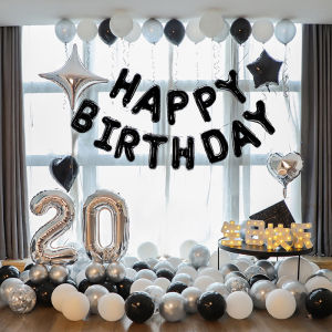 Birthday Boy Girl Happy Party Atmosphere Scene Decoration Couple Internet Famous Balloon Background Wall Decorations Supplies