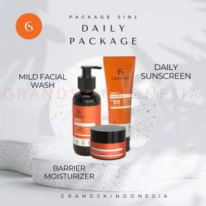 Paketan Dasar Harian ( 3in1 ) Daily Package Skincare Pencerah dan Glowing GRANDSKIN