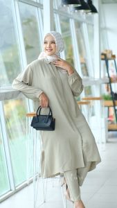 Tulus Signature Inata Set LD 125 - Setelan Wanita Jumbo Crinkle Airflow Premium Polos