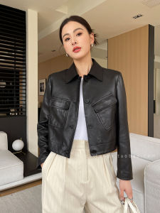 OUCAO | High-end Short Casual Leather Jacket