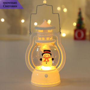 Portable LED Christmas Santa Claus Snowman Lanterns Indoor Decor Lights Battery Powered for Home Xmas New Year Navidad Ornaments